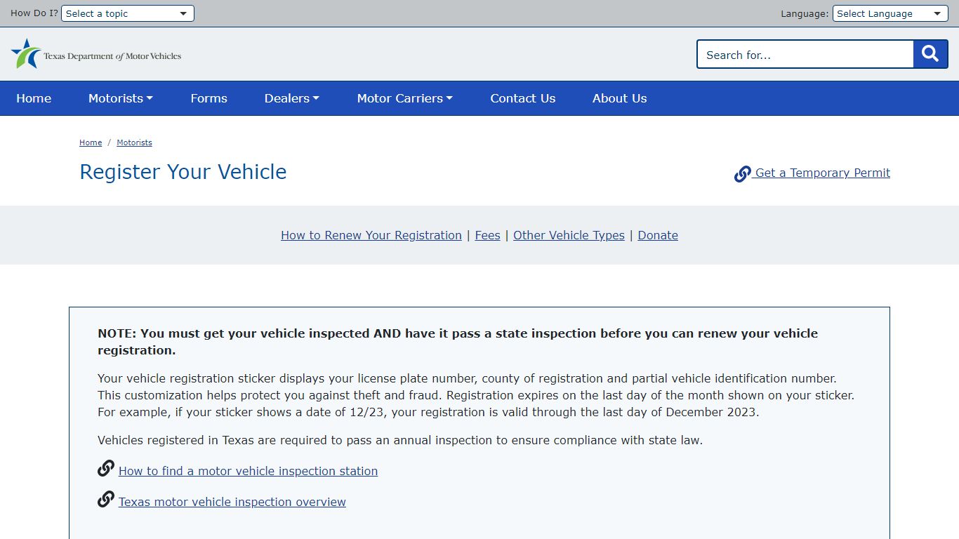 Register Your Vehicle | TxDMV.gov - Texas Department of Motor Vehicles